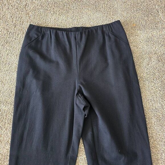 J. Jill Ponte Pants Women's Size Medium Black Stretch Elastic Waist Slim Leg Leg - Picture 2 of 5